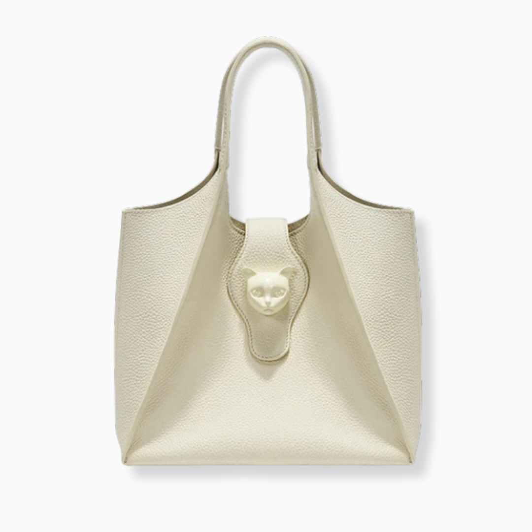 Toteväska i Naturligt Läder – Elegant & Funktionell för Resa & Vardag, 24x16x20 cm Handväska Velinoro Kräm