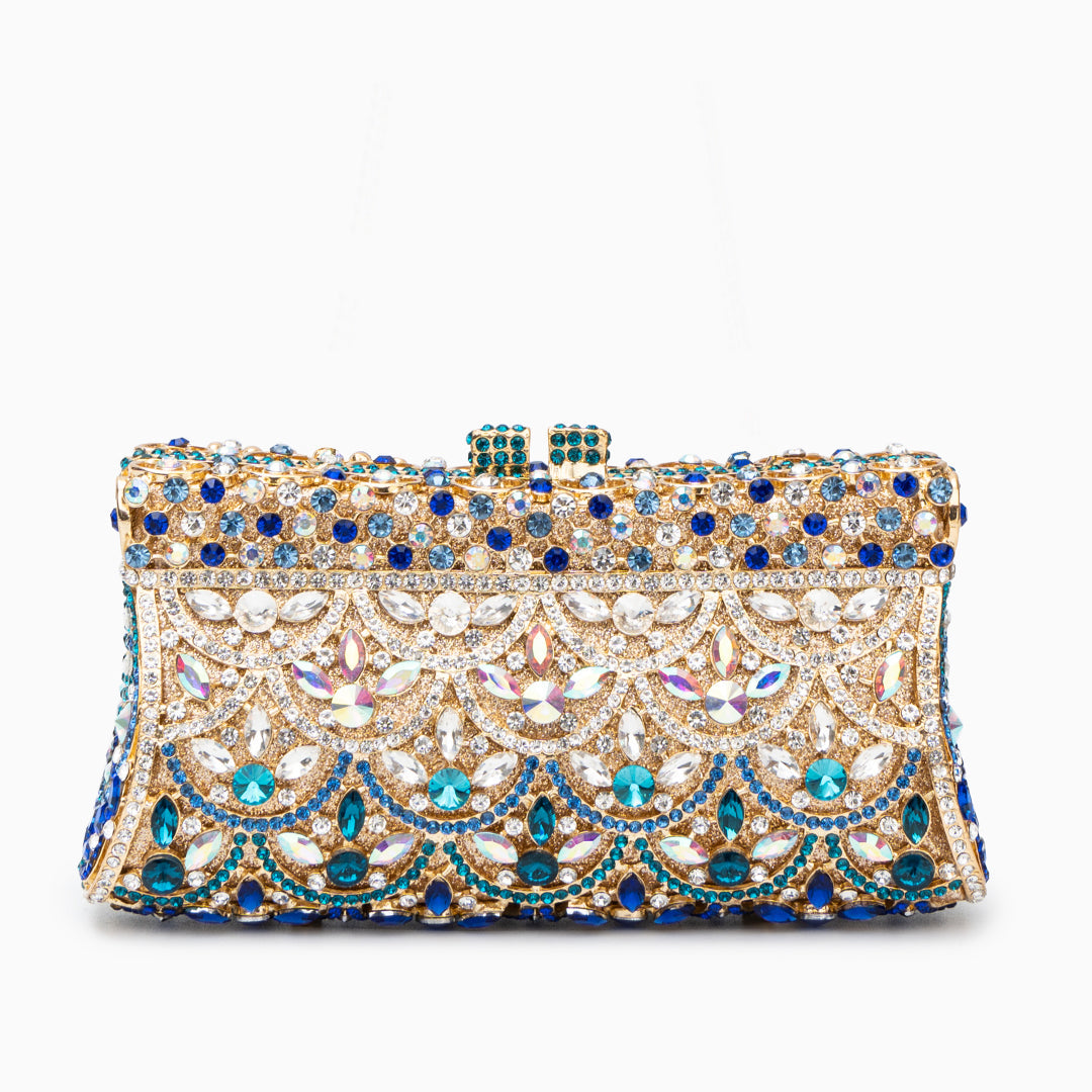 Clutchväska i veganskt läder med strass – elegant clutchbag 17.5x6x9.5 cm Kuvertväska Velinoro Default