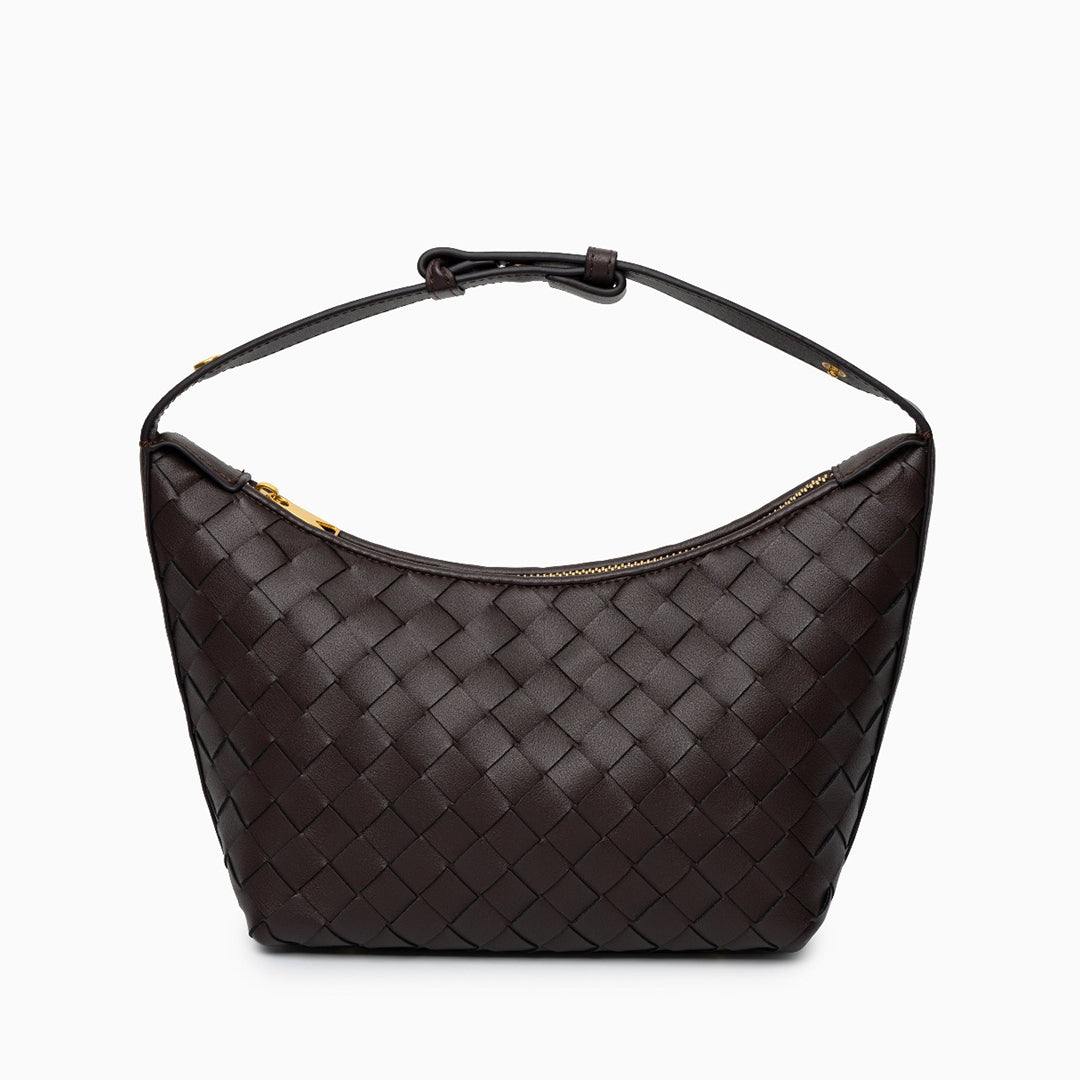 Kompakt Armpitväska i Tvålagers Koshudsläder – Modern & Sofistikerad, 20x9,5x13 cm Handväskor Velinoro Brun
