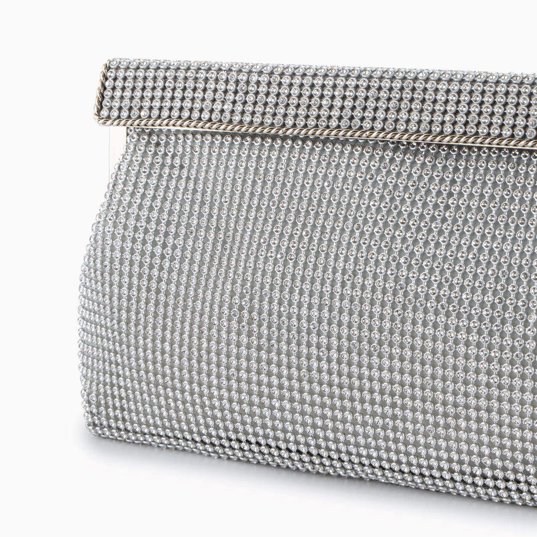 Clutchväska med Diamantdetaljer – Glittrig Aftonväska 26x3,5x14,5 cm Kuvertväska Velinoro