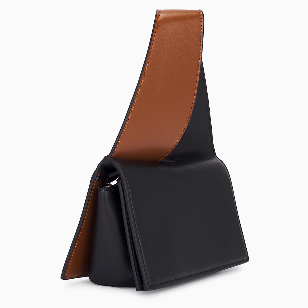 Liten Handväska i Veganskt Läder – Tvåtonat Handtag & Stilren Design, 23x9x13 cm Handväskor Velinoro