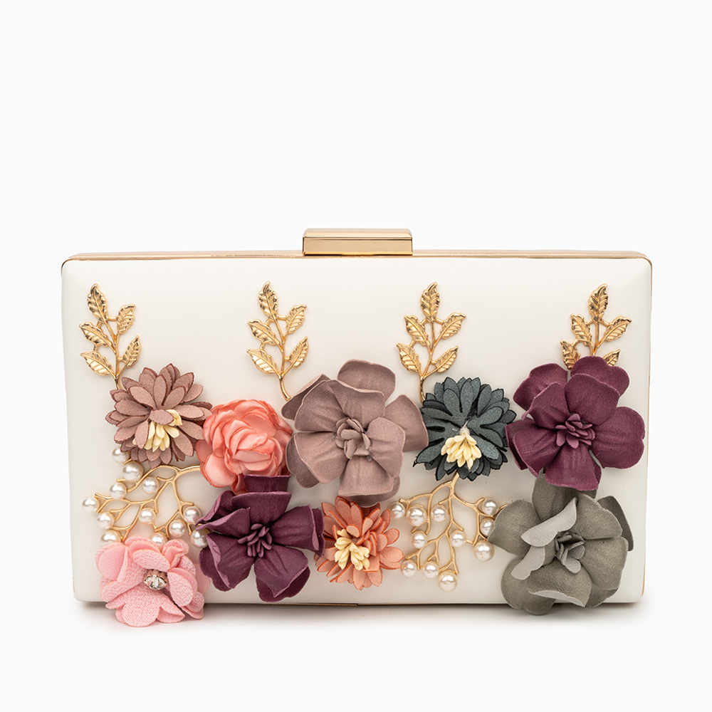 Blommig Clutchväska i Veganskt Läder – Elegant Aftonväska 20x4x15 cm Kuvertväska Velinoro Default