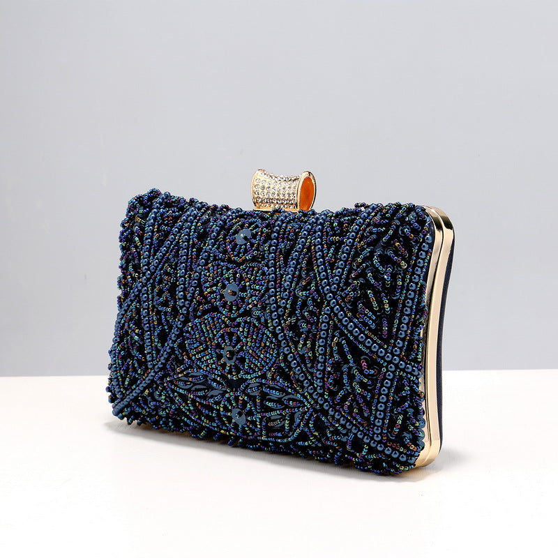 Lyxig Kuvertväska med pärlbroderi – elegant clutchbag 20x6x12 cm Kuvertväska Velinoro
