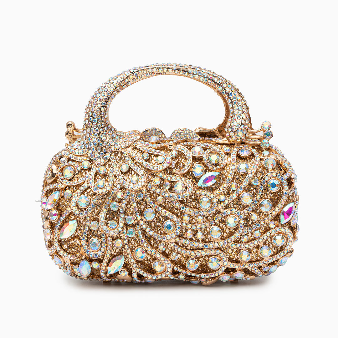 Statementväska i Veganskt Läder med Rhinestones – Glamourös & Unik Design, 19,5x8x16,5 cm Handväskor Velinoro Default