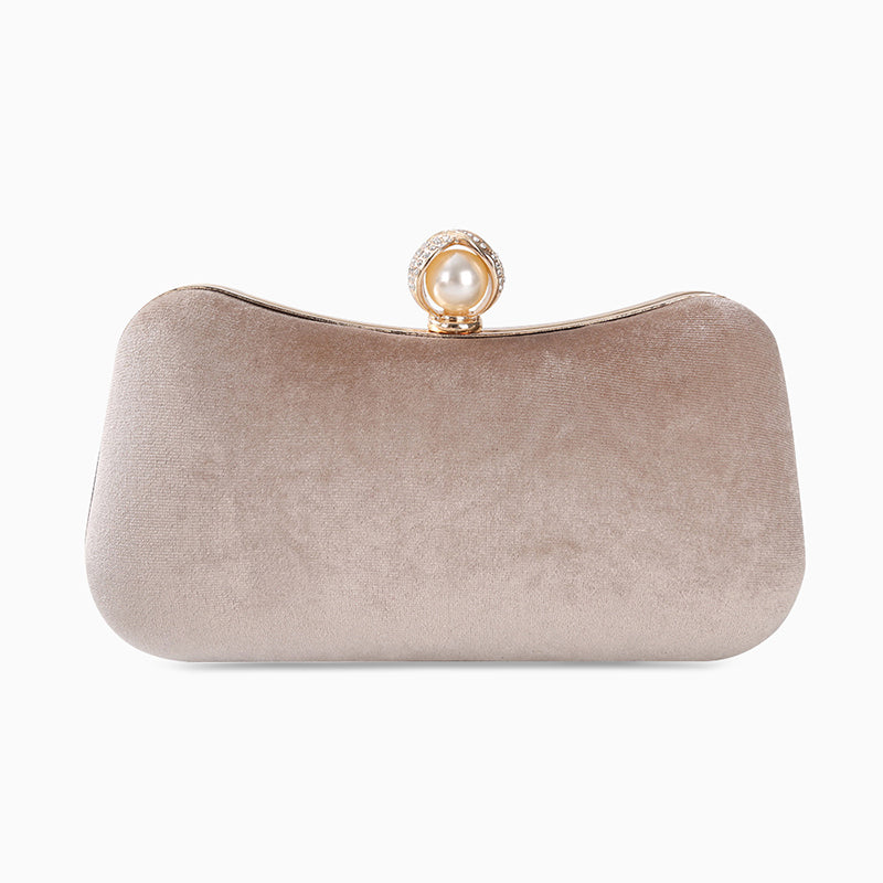 Sammets kuvertväska – elegant clutchbag 20x5x11 cm Kuvertväska Velinoro Aprikos