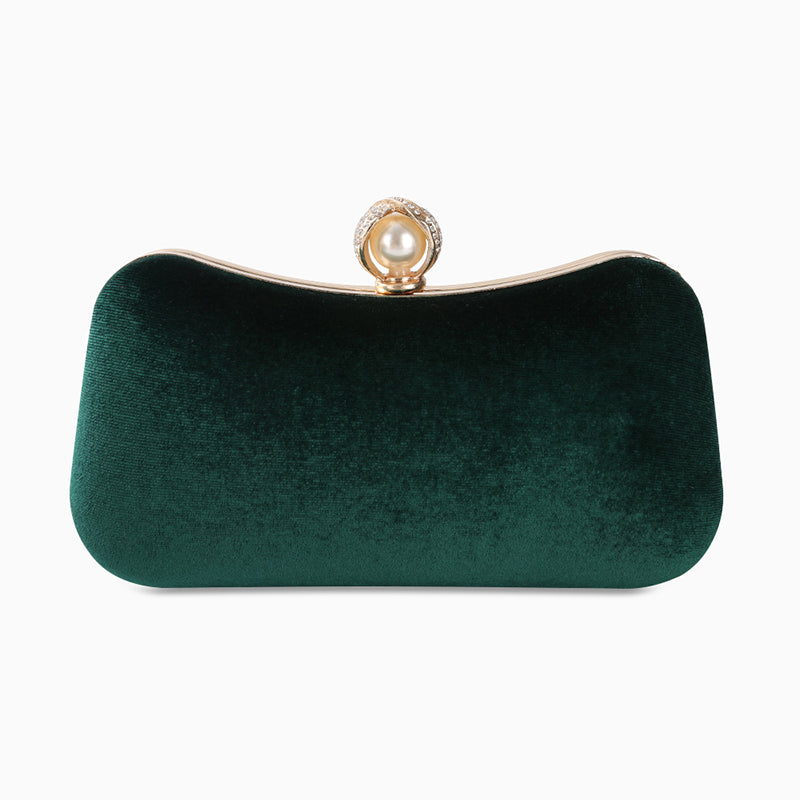 Sammets kuvertväska – elegant clutchbag 20x5x11 cm Kuvertväska Velinoro Grön