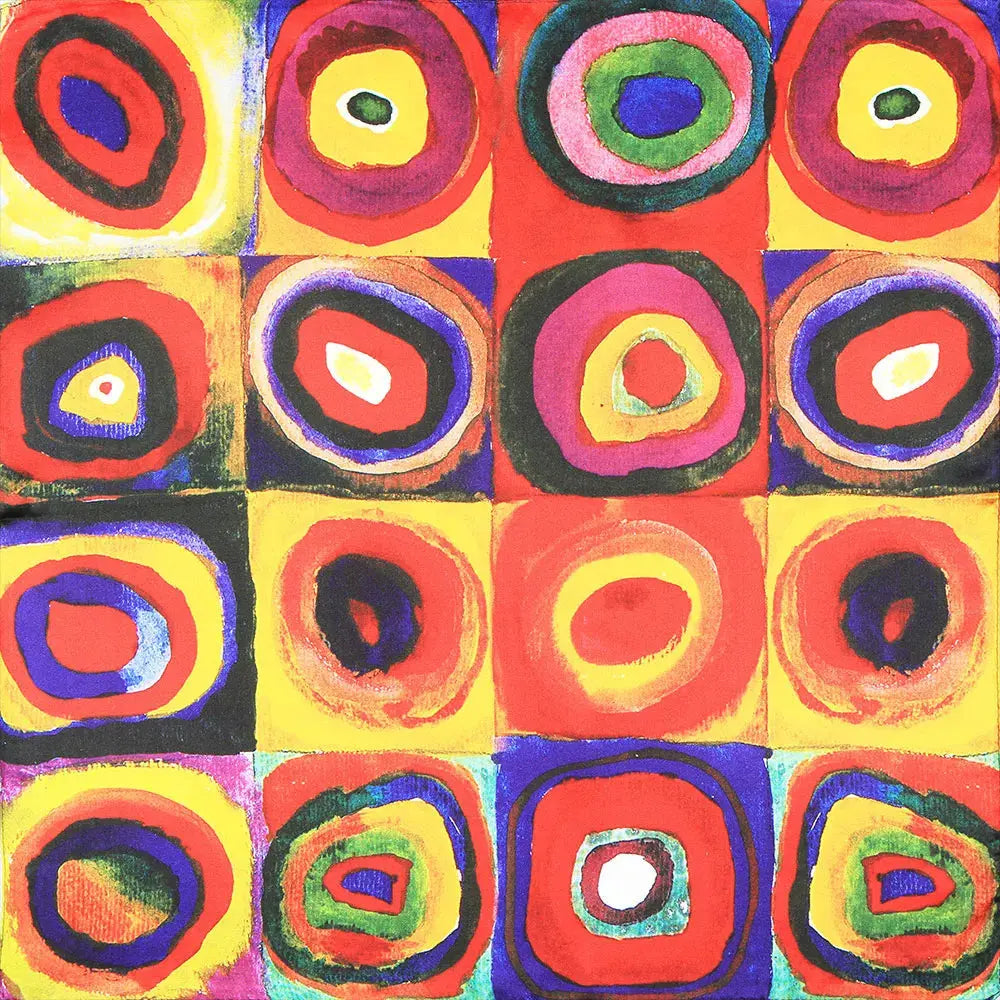 Sidenhalsduk i 100 % Silke – Kvadratisk Bandana 53×53 | Velinoro Scarves Ali 15 Circle 53cm x 53cm