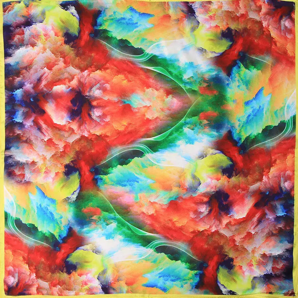 Sidenhalsduk i 100 % Silke – Kvadratisk Bandana 53×53 | Velinoro Scarves Ali 27 Spirit 53cm x 53cm