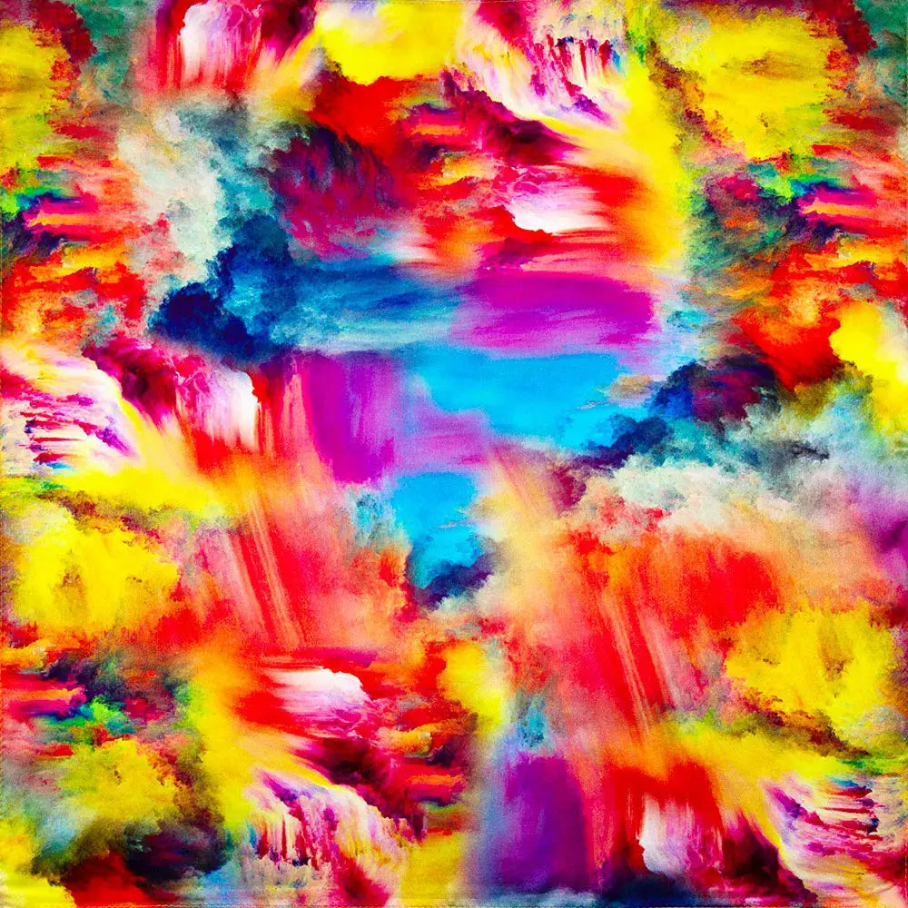 Sidenhalsduk i 100 % Silke – Kvadratisk Bandana 53×53 | Velinoro Scarves Ali 28 Colorful wind 53cm x 53cm