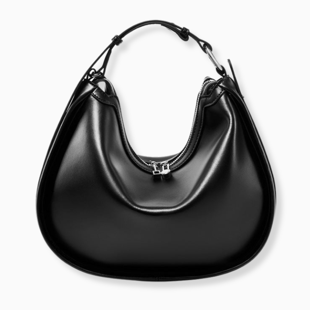 Crossbodyväska i Top Grain-läder – Stilren & Praktisk med Flera Fack, 27x10x20 cm Handväska Velinoro Svart
