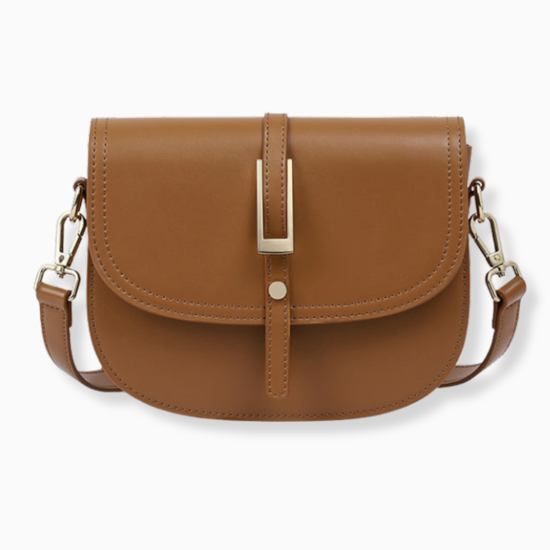 Sadelformad Handväska i Top Grain-läder – Klassisk Design med Axelrem, 25x8x20 cm Handväska Velinoro
