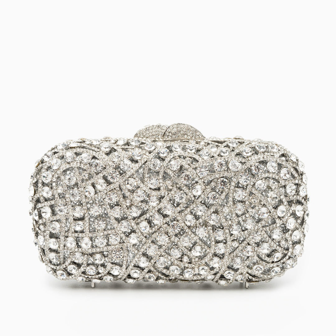 Glittrig Clutchväska med Rhinestones & Mönster – Lyxig Aftonväska 19x6x10 cm Kuvertväska Velinoro Default